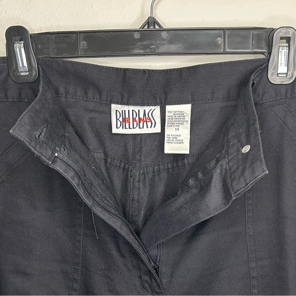bill blass Women's Size 14 Black Carpenter-Pants-Style Wide-Leg Chinos - Picture 8 of 14